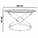 Стол журнальный SIGNAL EOS B прозрачный/хром